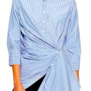 Garcia pinstripe pleated knot blouse - size medium